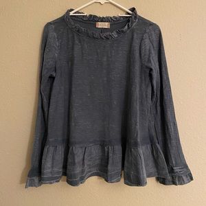 Powder blue top with ruffles